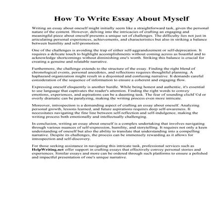 How To Write Essay About Myself | PDF