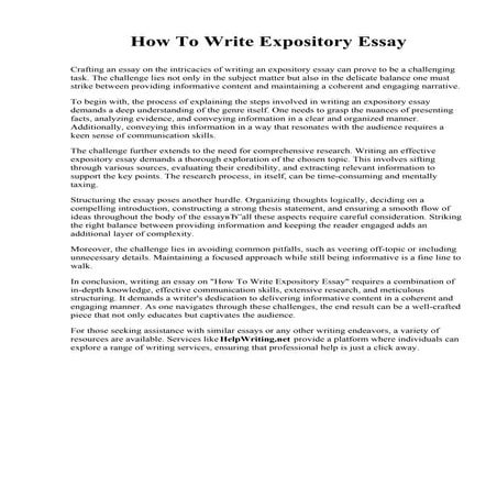How To Write Expository Essay. Franklin College