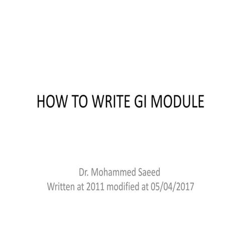 How to write GI module