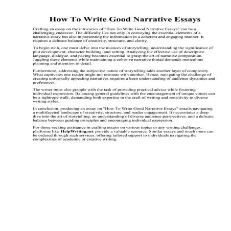 How To Write Good Narrative Essays.pdf