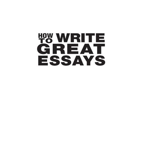 How to write great essays