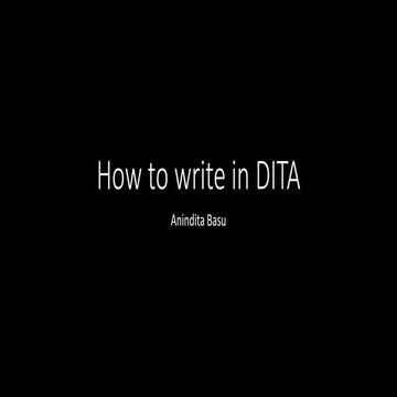 How to write in DITA