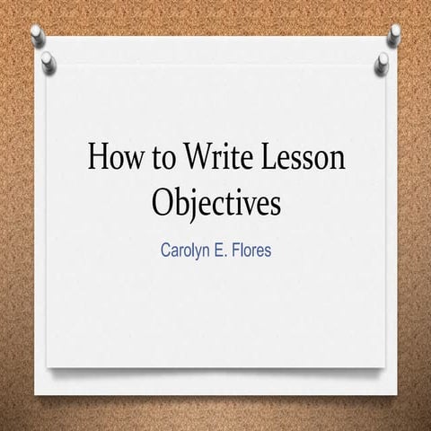 How to write lesson objectives