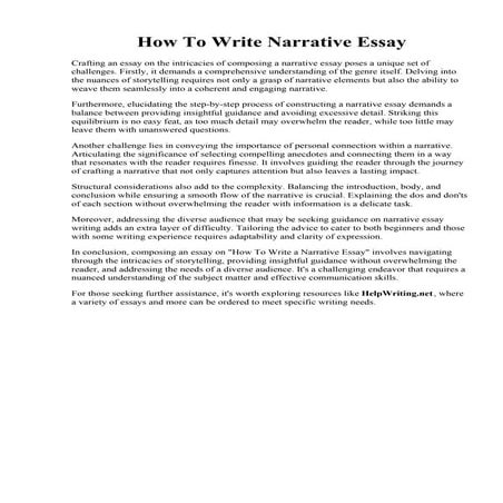 How To Write Narrative Essay | PDF | Programming Languages | Computing