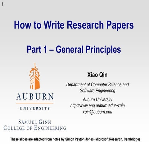 How to  write papers, part 1 principles