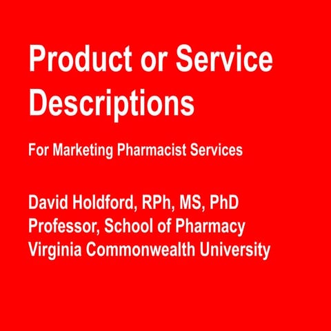 How to write pharmacy product and service descriptions