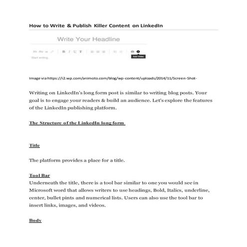 How to Write & Publish Killer Content on LinkedIn