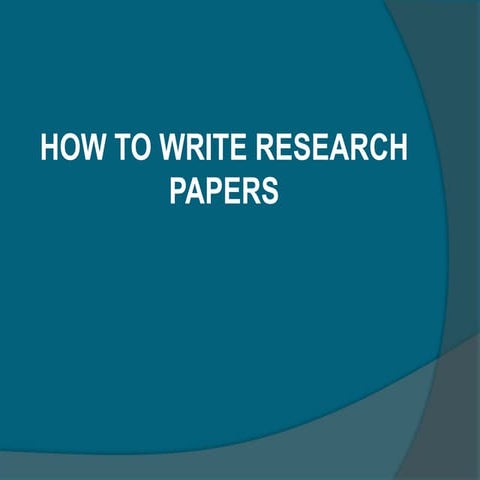 How to write research papers
