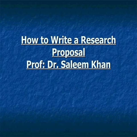 How to write research proposal(1) | PPT