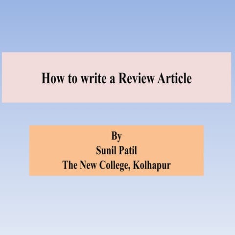 How to write review article ppt