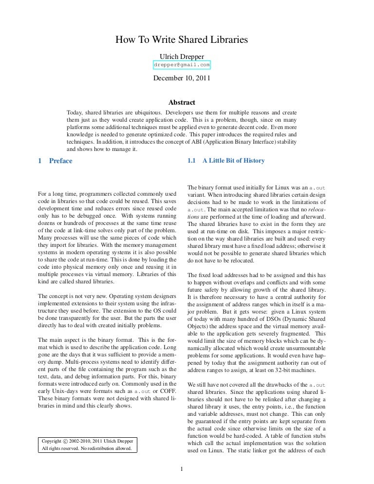 How to write shared libraries!