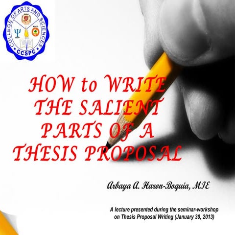 How to write thesis proposal