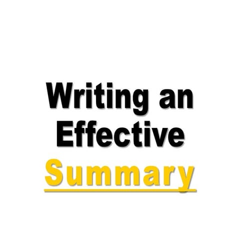 How to write the summary