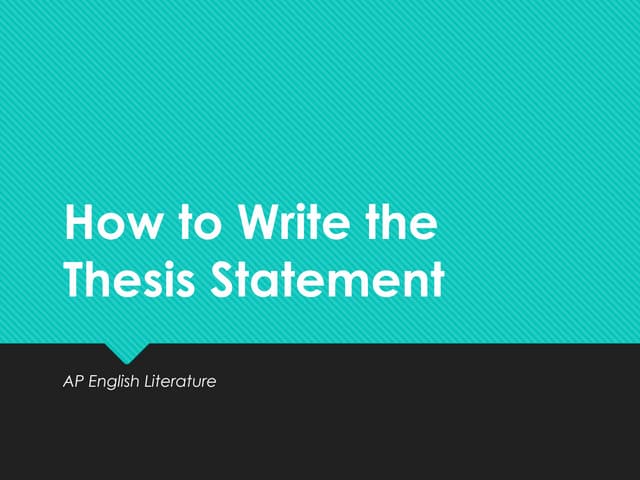 Thesis Statement | PPT