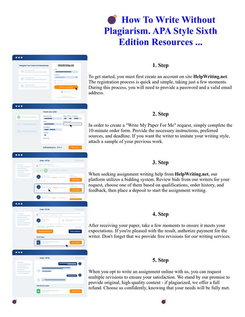 How To Write Without Plagiarism. APA Style Sixth Edition Resources
