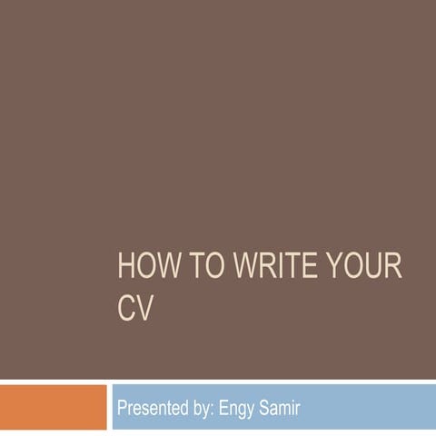 How to write your cv