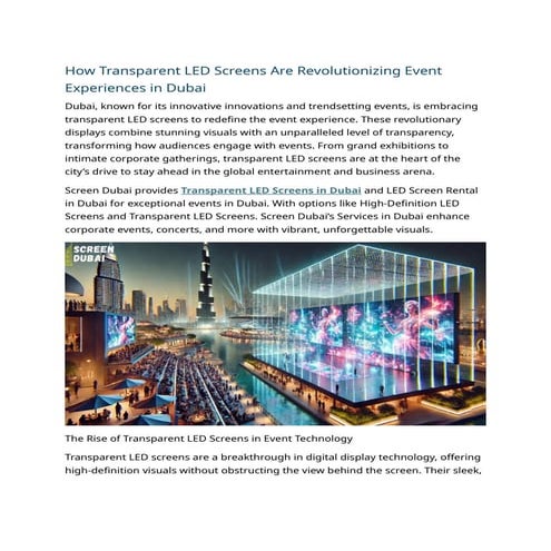 Transparent led screen | PDF