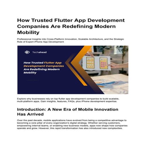 How Trusted Flutter App Development Companies Are Redefining Modern ...