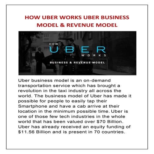 How Uber Works Uber Business Model & Revenue Model