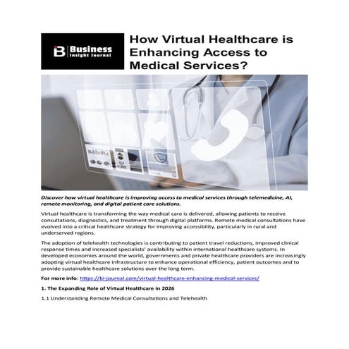 What Makes Virtual Healthcare Access to Medical Services Effective? | PDF