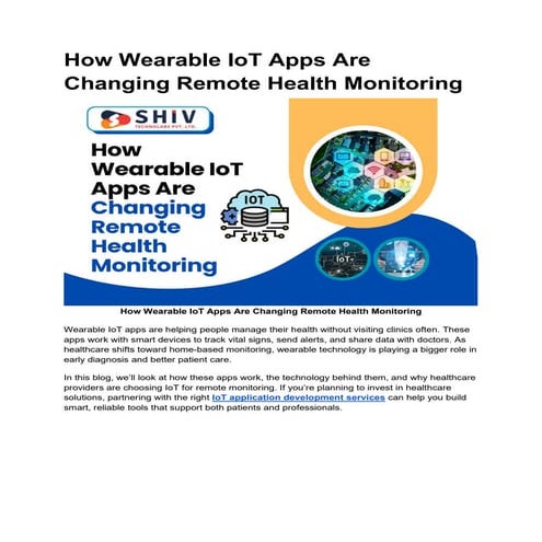 Remote Health Monitoring with IoT Wearables