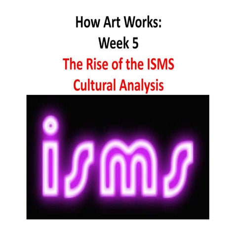 How Art Works: Week 5 The Rise of the isms