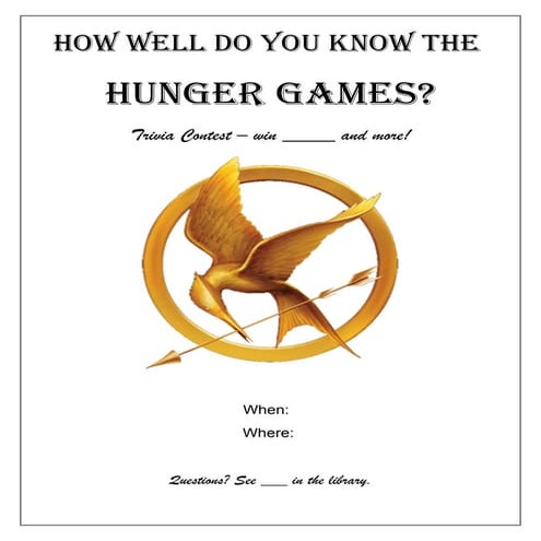 Hunger Games Trivia Contest poster