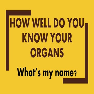 How well do you know the organs of your body system 
