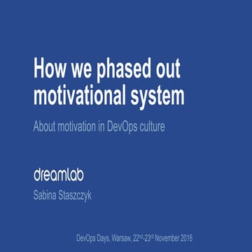 About Motivation in DevOps Culture
