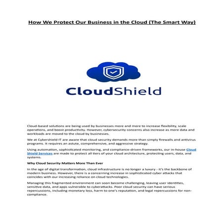 How We Protect Our Business in the Cloud (The Smart Way)