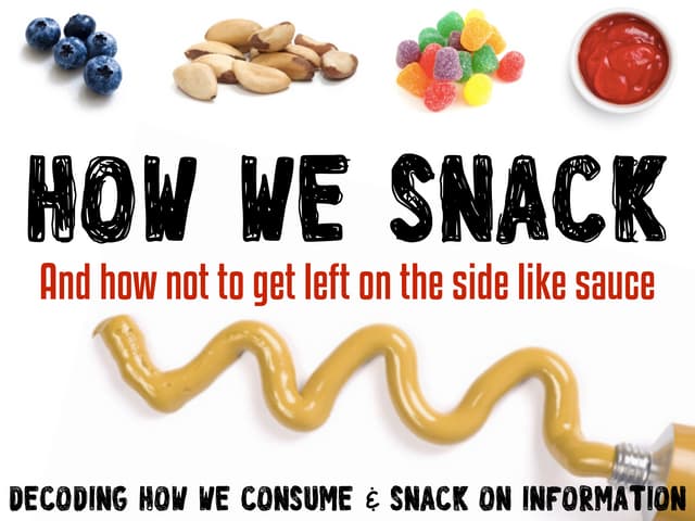 How we Snack on Information (how not to get forgotten/ lost in a self-service economy)