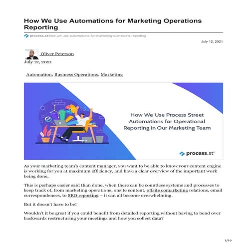 How We Use Automations for Marketing Operations Reporting