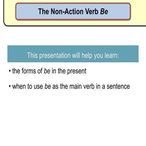 Use of Be Verbs | PPTX