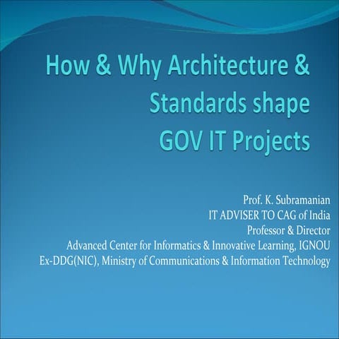 How & Why Architecture & Standards Shape Gov
