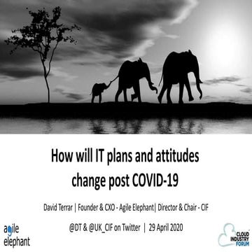 How will IT (and Business) plans and attitudes change post COVID-19
