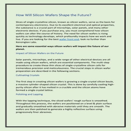How Will Silicon Wafers Shape the Future.pdf