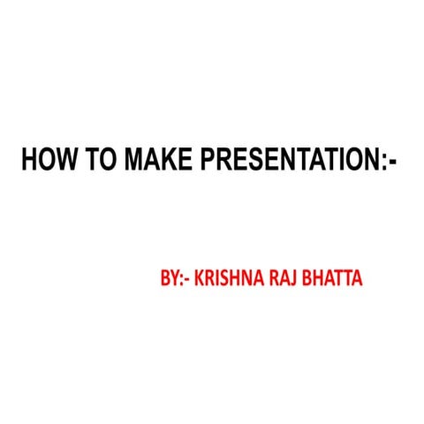 How will you make the presentation in college level