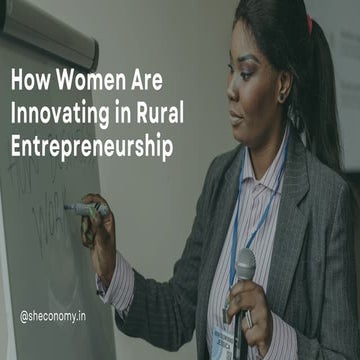 How Women Are Innovating in Rural Entrepreneurship | PDF