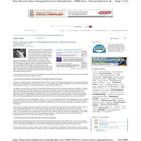 How Women Have Changed Norways Boardrooms