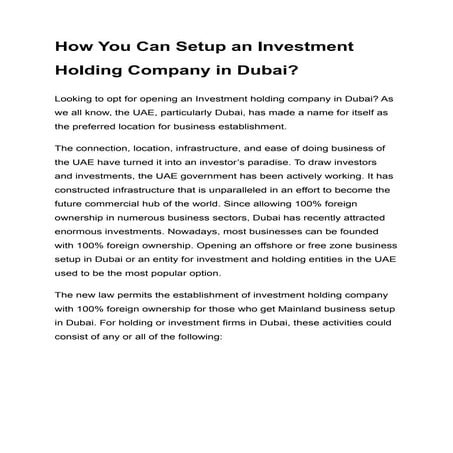 How You Can Setup an Investment Holding Company in Dubai.pdf