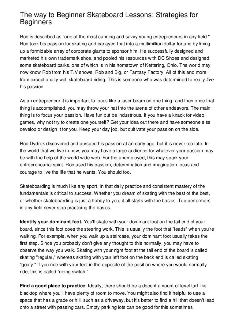 The way to Beginner Skateboard Lessons: Strategies for Beginners