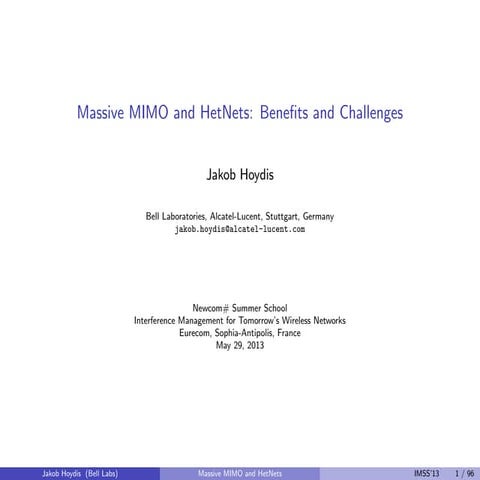 Hoydis   massive mimo and het nets benefits and challenges (1)