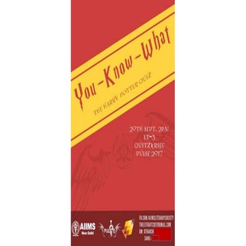 Harry Potter Quiz 2017 (Prelims and Finals)