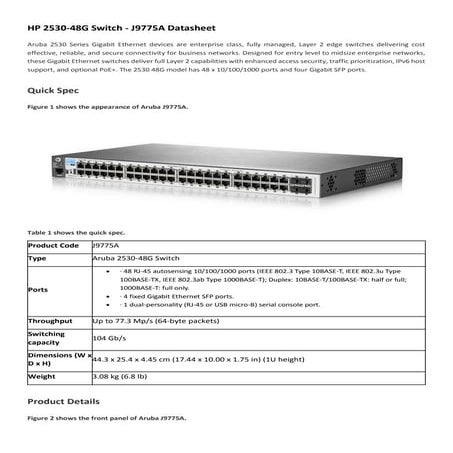 HP 2530-48G Switch - J9775A