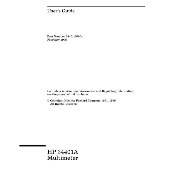 Hp 34401 a multimeter