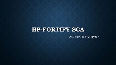 Hp fortify source code analyzer(sca)