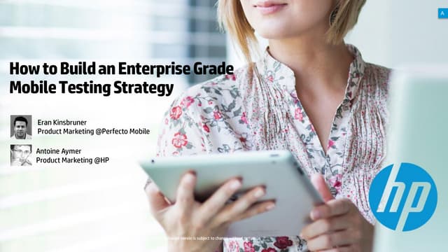 Hp perfecto webinar - UFT Mobile