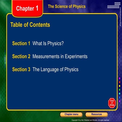 ch 1 Holt physics for science and agriculture