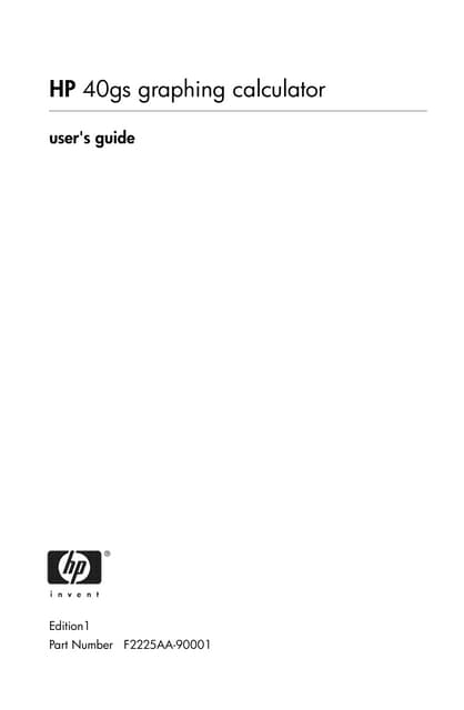 Hp 40gs user's guide english