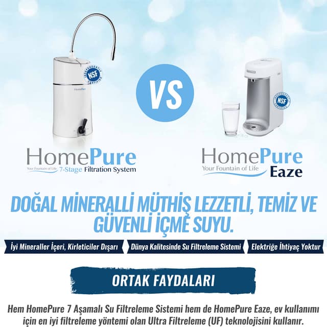 HomePure 7 Aşamalı Filtre Sistemi ve HomePure Eaze 